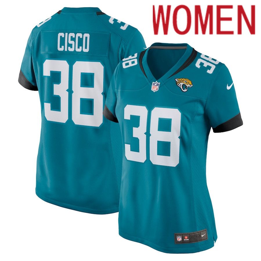 Women Jacksonville Jaguars #38 Andre Cisco Nike Green Nike Game NFL Jersey->women nfl jersey->Women Jersey
